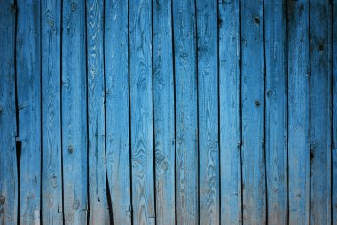Eski ahşap duvar, mavi arkaplan