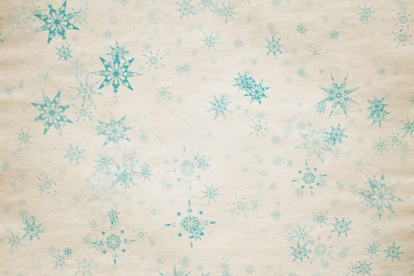 古い紙のテクスチャで雪の結晶とクリスマスヴィンテージの背景 — ストック写真