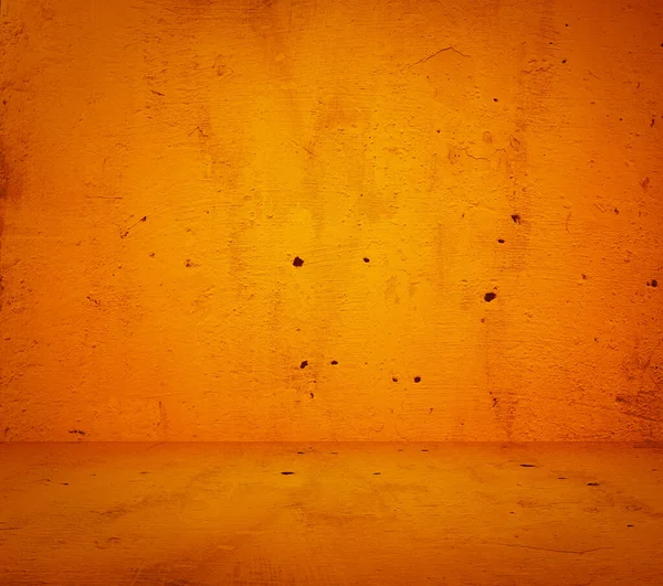 Üres Narancs Belső Tér Beton Fal Vakolat Háttér — Stock Fotó