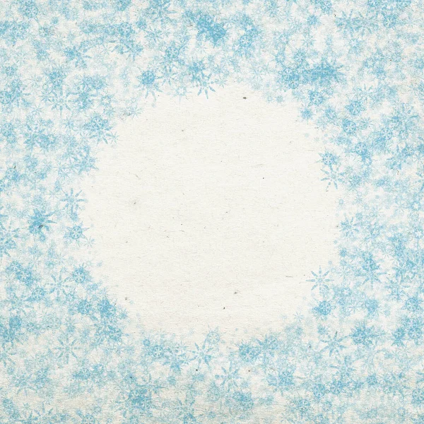雪の結晶と青い冬のクリスマスの背景 — ストック写真