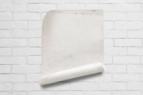 Old Paper White Brick Wall — Stock Photo, Image