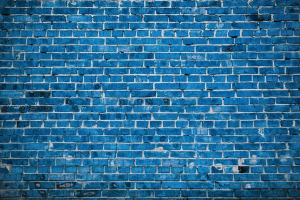 Vieux Mur Briques Fond Bleu — Photo