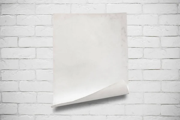 Old Paper White Brick Wall — Stock Photo, Image