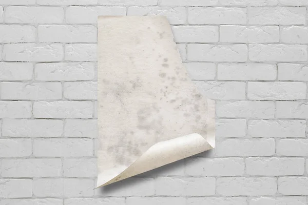 Old Paper White Brick Wall — Stock Photo, Image