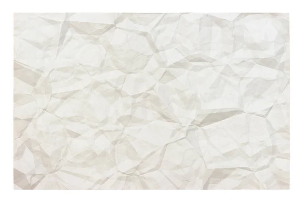 Vieux Papier Froissé Blanc Avec Copyspace Isolé Sur Fond Blanc — Photo