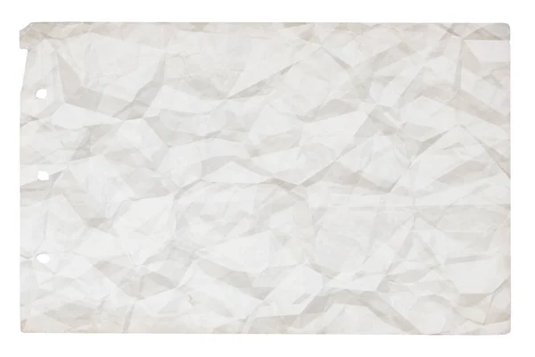 Viejo Papel Arrugado Blanco Con Copyspace Aislado Sobre Fondo Blanco —  Fotos de Stock