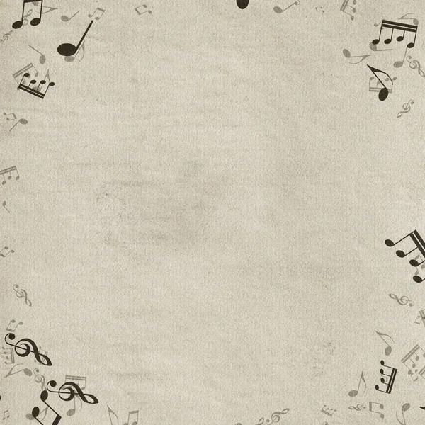 Grunge Musical Background Old Paper Texture Music Notes — Stock Photo, Image