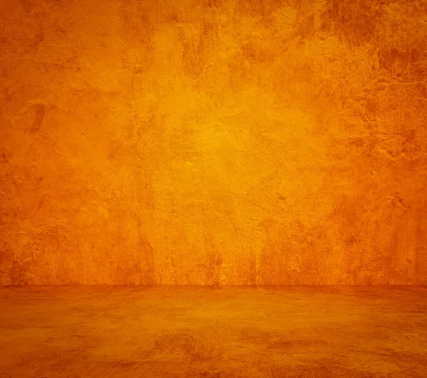 Interno Arancio Vuoto Con Muro Cemento Fondo Gesso — Foto Stock