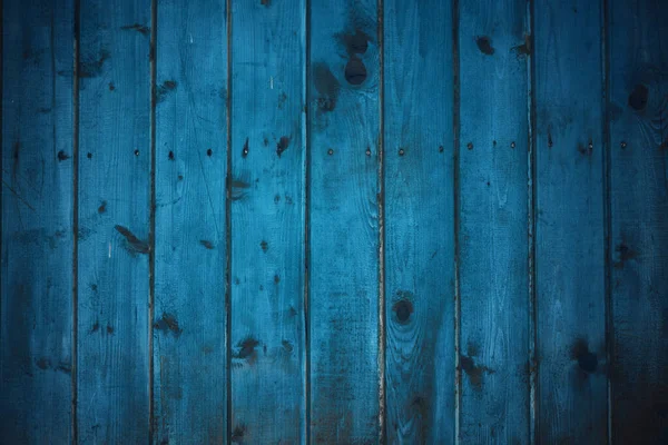 Eski Ahşap Duvar Mavi Arkaplan — Stok fotoğraf