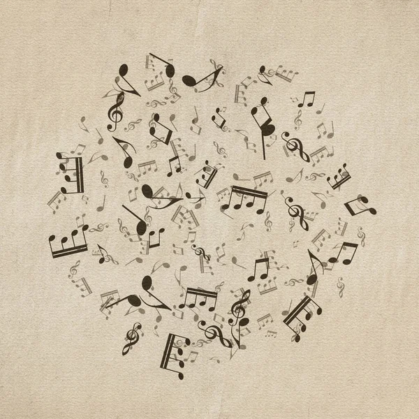 Grunge Musical Background Old Paper Texture Music Notes — Stock Photo, Image