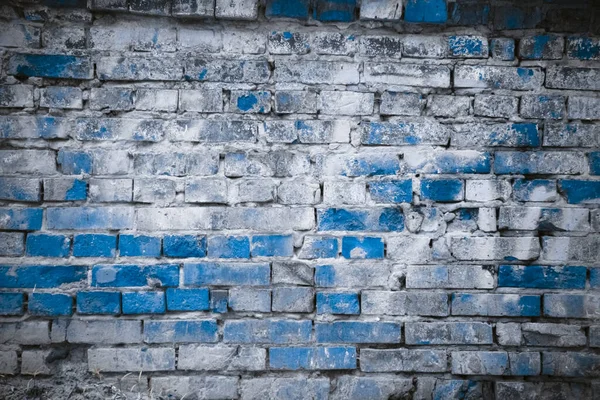 古いレンガの壁 青の背景 — ストック写真