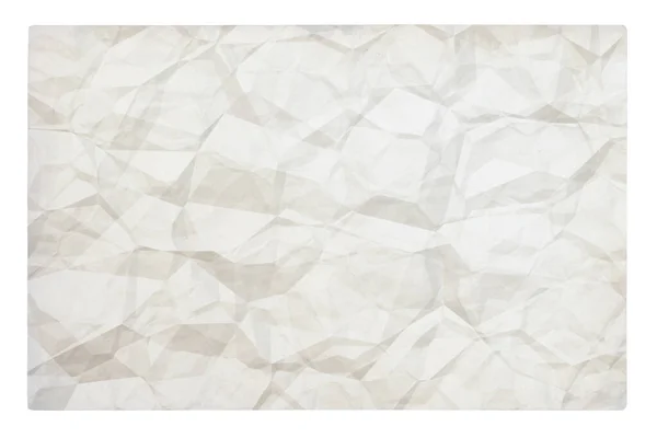 空白皱折纸 带有白色背景上的复制空间 — 图库照片