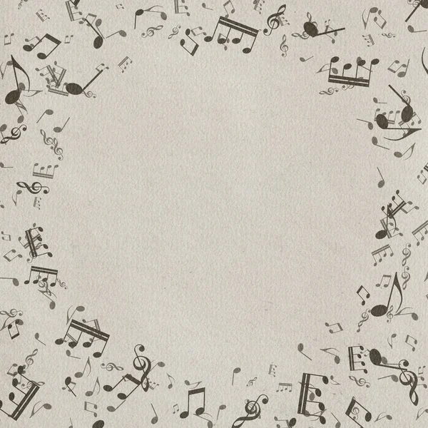 Grunge Musical Background Old Paper Texture Music Notes — Stock Photo, Image