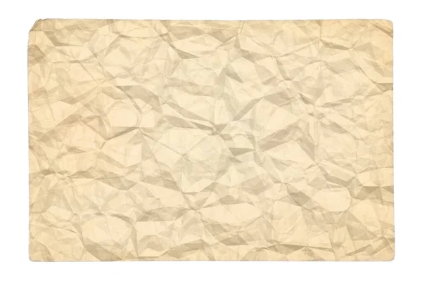 Vieux Papier Froissé Blanc Avec Copyspace Isolé Sur Fond Blanc — Photo