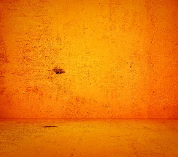 Intérieur Orange Vide Avec Mur Béton Fond Plâtre — Photo