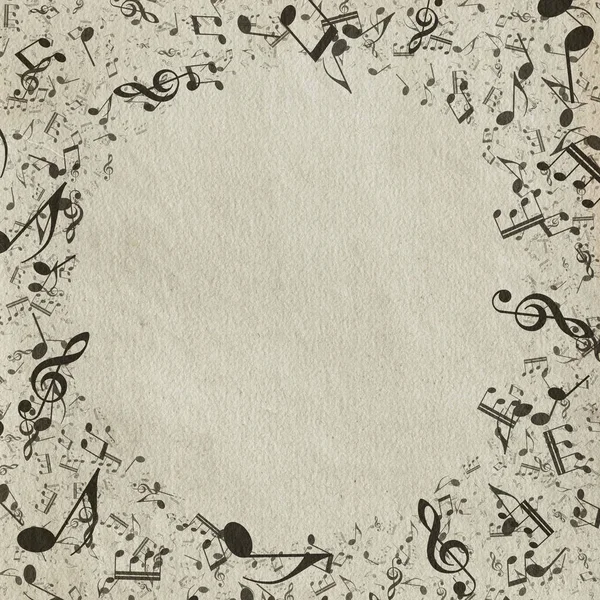Grunge Fondo Musical Textura Papel Viejo Notas Musicales —  Fotos de Stock