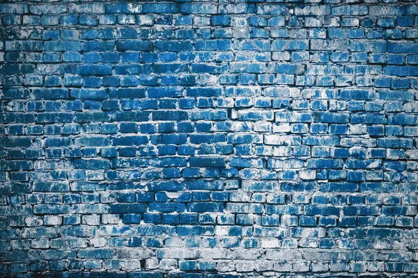 旧砖墙 蓝色背景 — 图库照片
