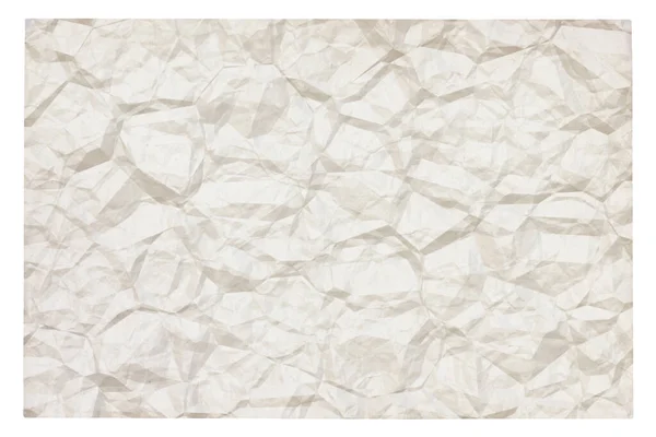 空白皱折纸 带有白色背景上的复制空间 — 图库照片
