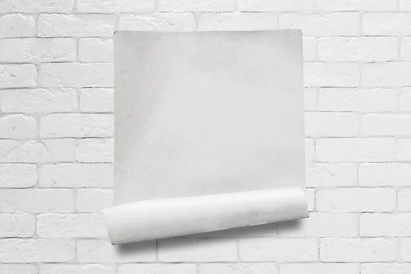 Old Paper White Brick Wall — Stock Photo, Image