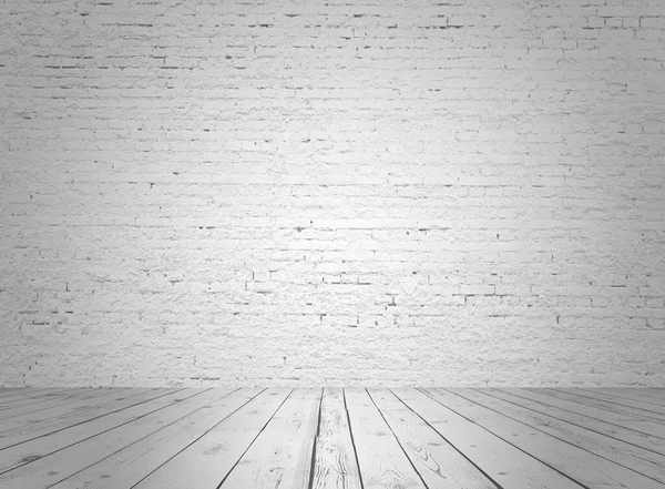 Tuğla duvarlı gri iç döşeme, beyaz arka plan