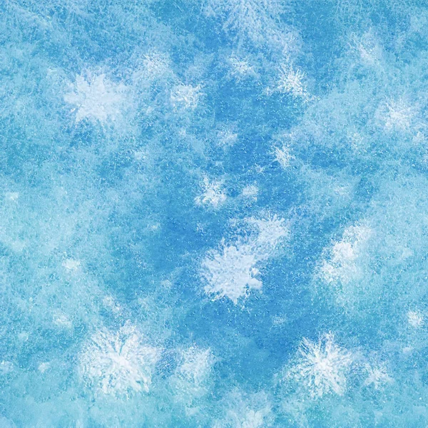 Abstracte Winterachtergrond Ijs Sneeuwvlokken — Stockfoto
