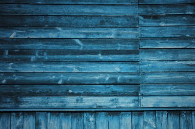 Eski ahşap duvar, mavi arkaplan