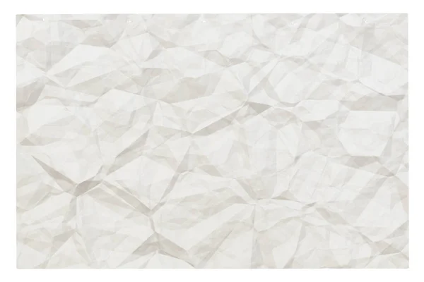 Vieux Papier Froissé Blanc Avec Copyspace Isolé Sur Fond Blanc — Photo