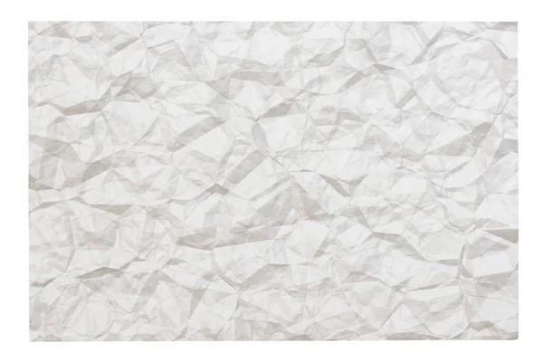 Papel Velho Branco Amassado Com Copyspace Isolado Fundo Branco — Fotografia de Stock