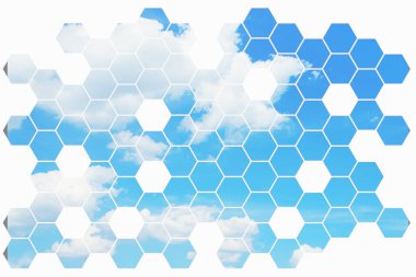 hehagonal bulutlar, gelecekçi doğa arka planı
