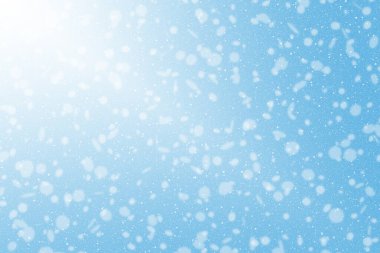 Kar fırtınası arka planı, kar taneleri bokeh