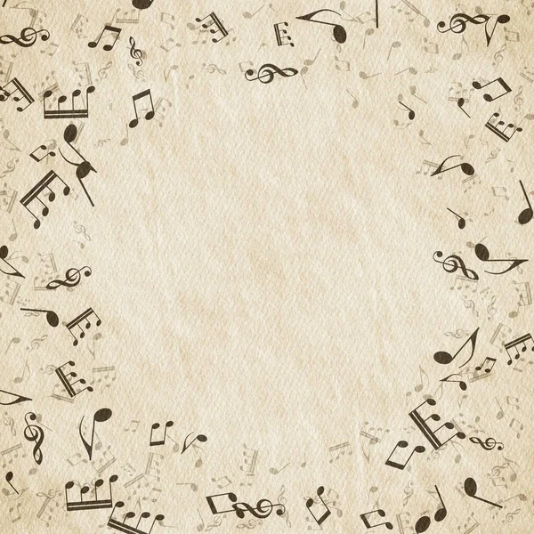 Grunge Musical Background Old Paper Texture Music Notes — Stock Photo, Image