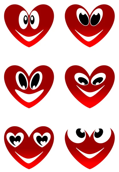 Red love smiles — Stock Vector