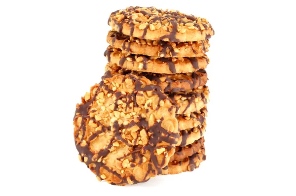 Sušenky s čokoládou a ořechy — Stock fotografie
