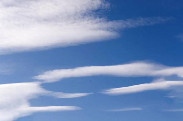 Kék Fehér Felhőkkel Egy Nyári Napon — Stock Fotó