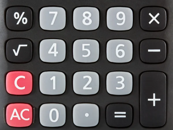 Primer plano del teclado de la calculadora negra — Foto de Stock