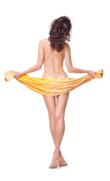 タオルで覆われている裸の女の子 — ストック写真
