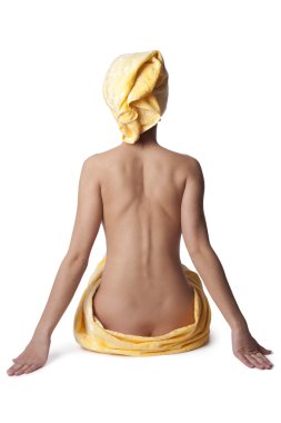 çıplak sırt ile güzel kız