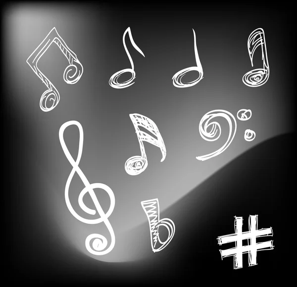 Notas musicales — Vector de stock