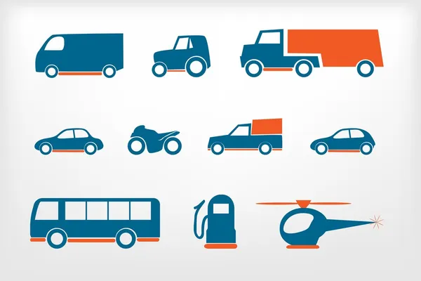 Icons set vehicles — Stock Vector