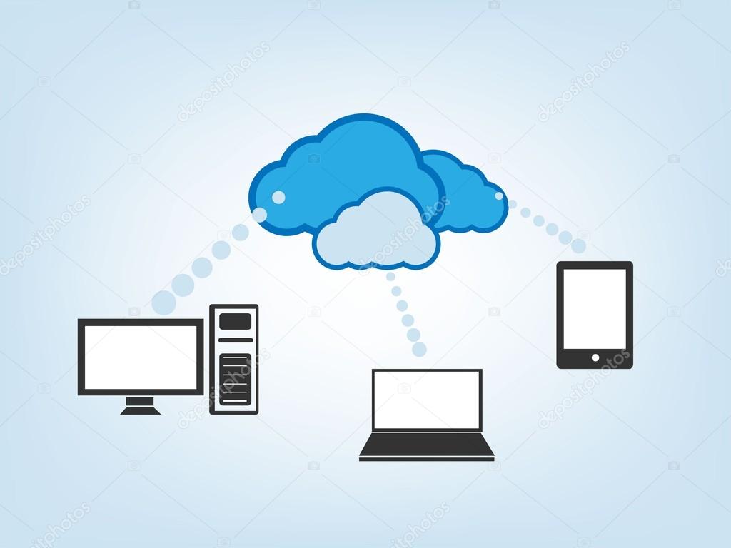 Cloud Drive Vector Illustration