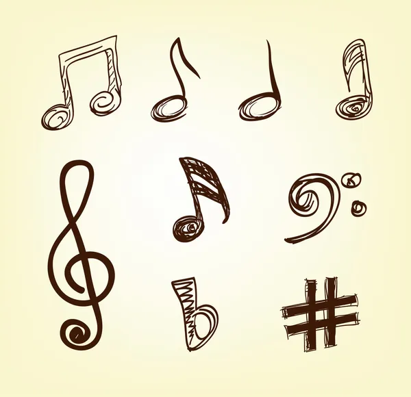 Notas musicales — Vector de stock