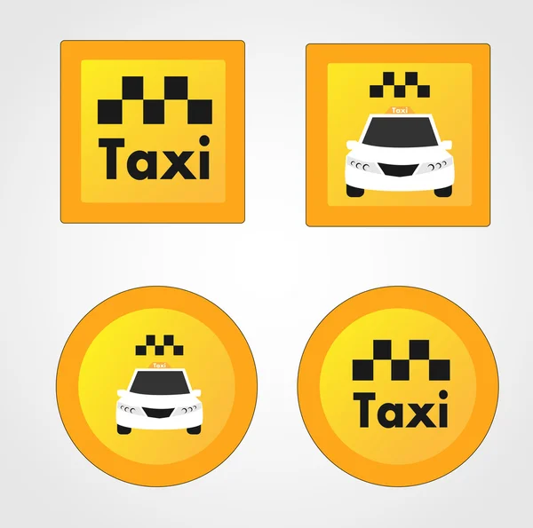 Conjunto de varios iconos de taxi — Archivo Imágenes Vectoriales