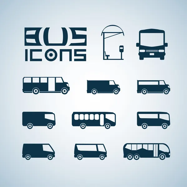 Иконки автобусов — стоковый вектор