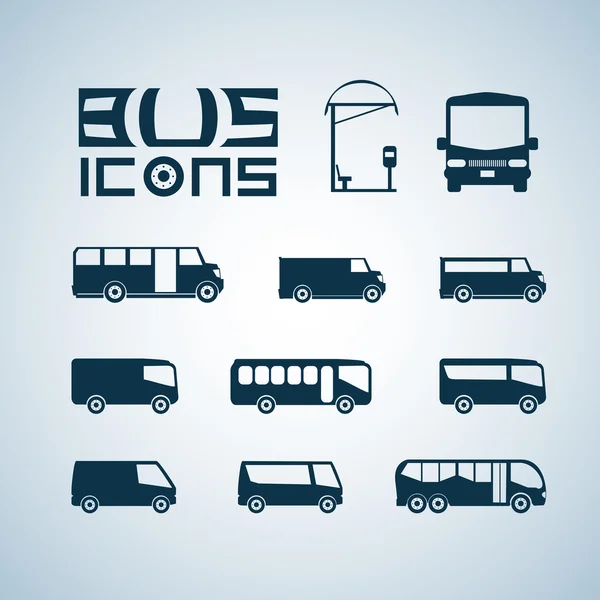 Ícones de ônibus —  Vetores de Stock
