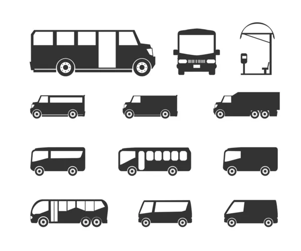 Iconos de autobús — Archivo Imágenes Vectoriales