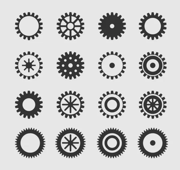 Vector black gearwheel — Stock Vector