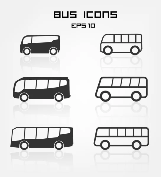 Иконки автобусов — стоковый вектор