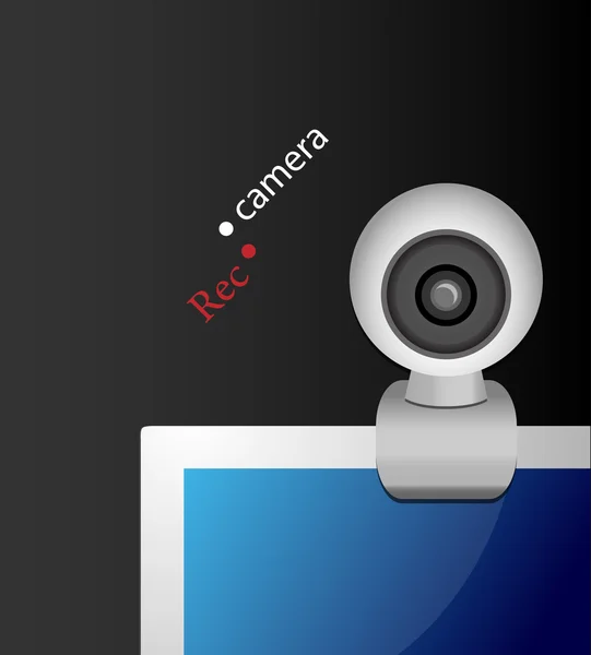 Web camera on monitor — Stock Vector
