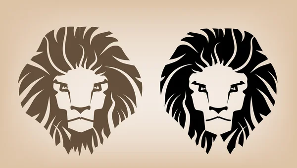 Lejon huvud ikoner — Stock vektor