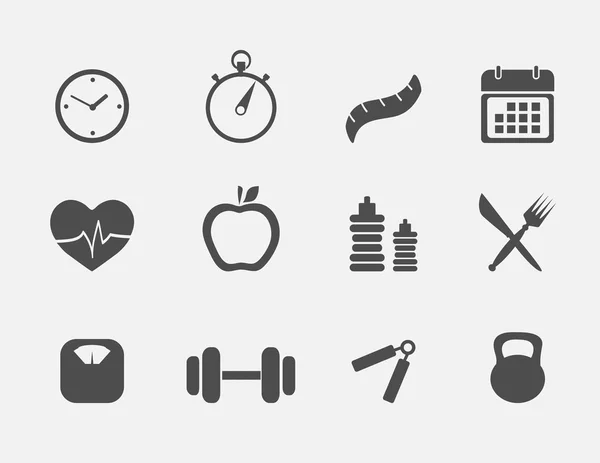 Fitness icons set — Stock Vector